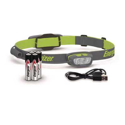 Energizer Pro Series Multi-Color Hybrid Headlamp, Rechargeable Lithium Ion/4 AAA Batteries (Included), Gray/Green (EVEENY38A42P)