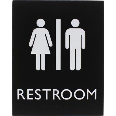 Lorell 02663 Restroom Sign, 1 Each, 6.4