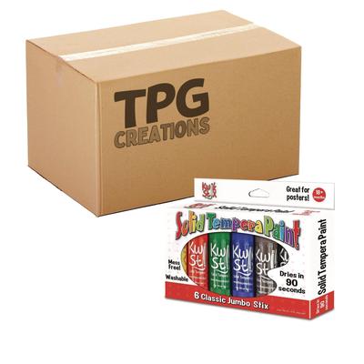 TPG Creations Kwik Stick Tempera Paint, 6 Assorted Classic Colors, 6/Pack, 12 Packs/Carton (TPG64612)