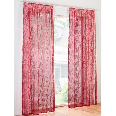 Gardine HEINE HOME Gr. 4, lila (beere), B:140cm H:245cm, Polyester, Viskose, Gardinen Image