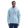 Kapuzensweatshirt TOM TAILOR, Herren, Gr. XL, blau (middle sky blau), Sweatware, Obermaterial: 70% Baumwolle, 30% Polyester, bedruckt, casual, regular fit taillenbedeckt, ohne Ausschnitt, Langarm Bündchen, Sweatshirts, mit Kapuze