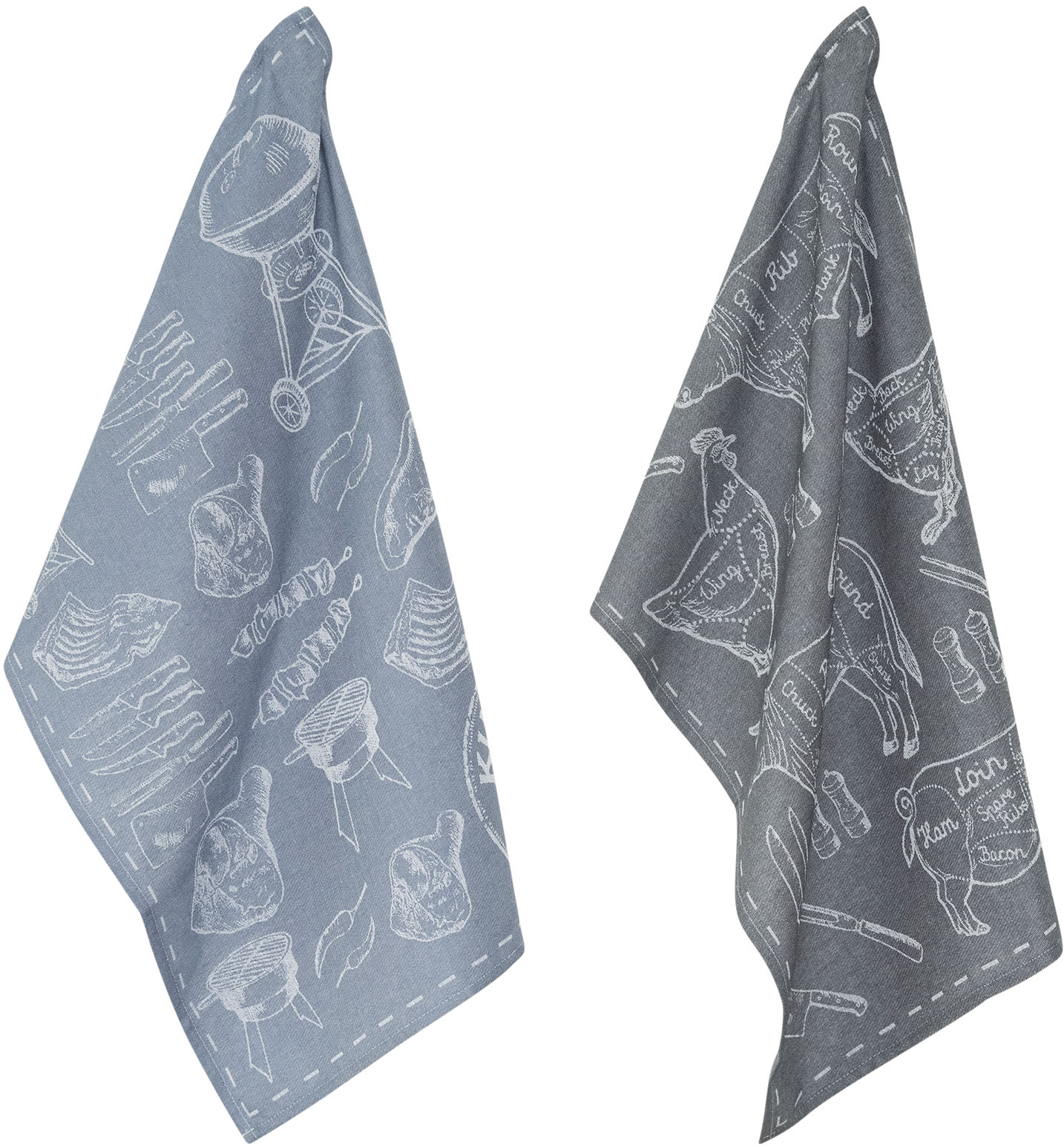 Geschirrtuch PAD "Grill", grau (dunkelgrau), H:1cm L:70cm T:50cm, 100% Baumwolle, Geschirrtücher Image