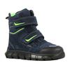 Winterstiefel RICHTER "Snow WMS: Mittel", Kinder, Gr. 31, bunt (dunkelblau, grün), Textil, Velourslederimitat, kontrastfarbene Details, casual, Schuhe, Klettstiefel, Snowboots mit wasserdichter Sympatex-Membrane