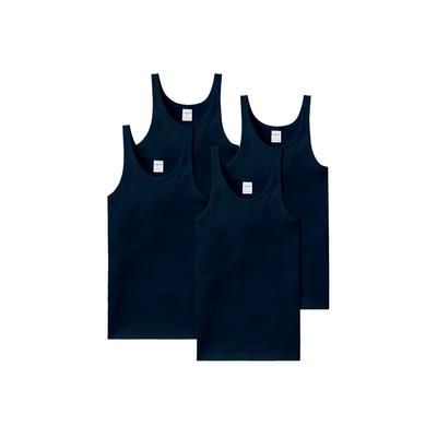 Unterhemd SCHIESSER "Unterhemd ESSENTIALS 4er Pack", Herren, Gr. XL, N-Gr, blau, Obermaterial: 100% Baumwolle CO., ärmellos, Unterhemden Image
