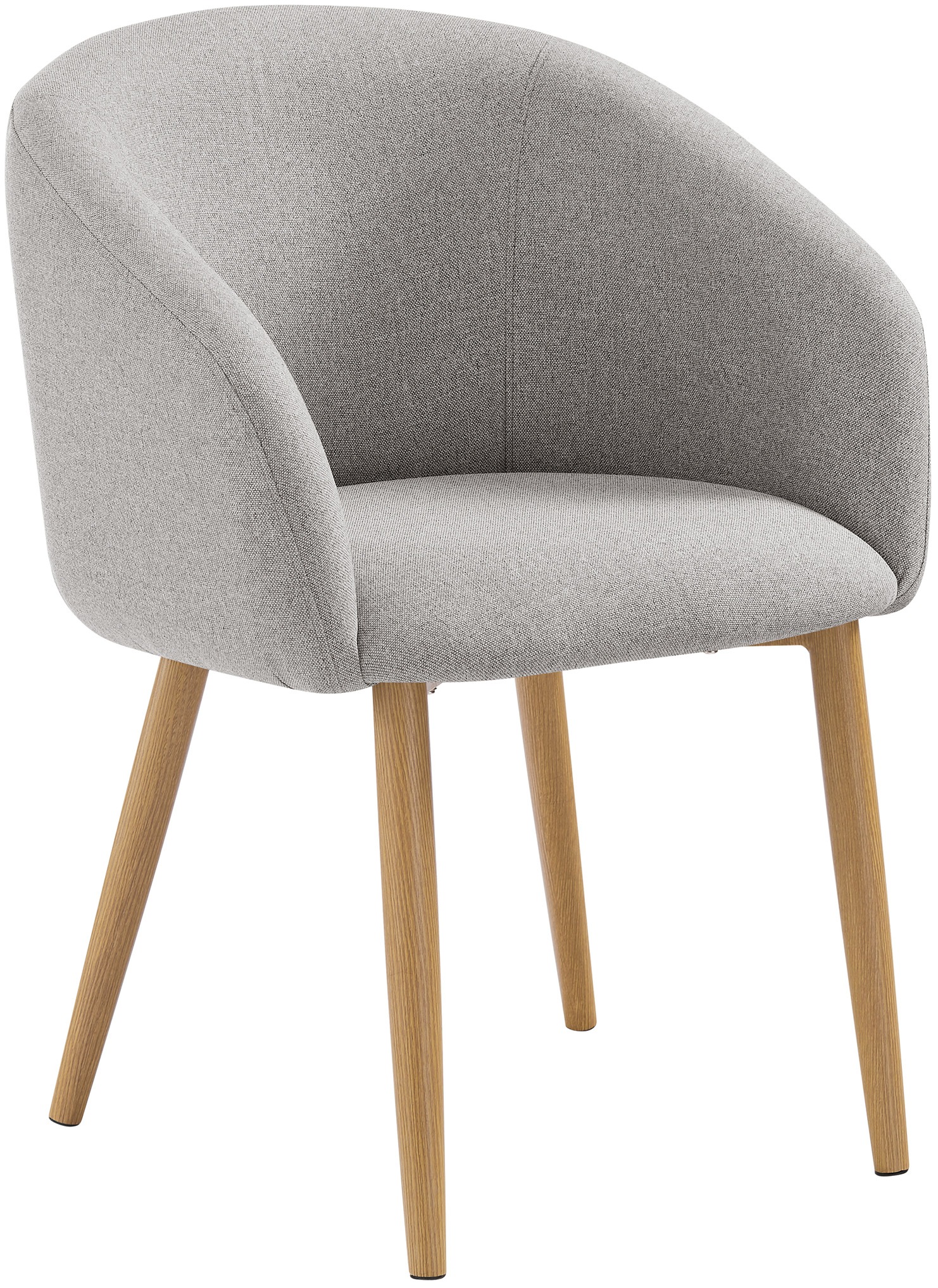 Armlehnstuhl SALESFEVER "Komfortabler Esszimmerstuhl mit Stil", braun (taupe, natur, natur), B:64,5cm H:84cm T:58cm, Metall, Polyester, Stühle, Armlehnstuhl, Oeko-Tex zertifiziert und PFC-frei