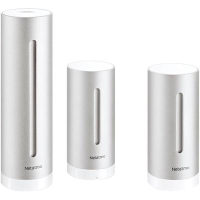 NETATMO Sensor "Wetterstation mit zusätzlichem Smarten Innenmodul", grau (grau aluminium), B:22,50cm H:47,00cm L:24,50cm, Sensoren