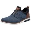 Slip-On Sneaker RIEKER, Herren, Gr. 40, blau (blau, braun), Lederimitat, Textil, kontrastfarbene Details, sportlich, Schuhe, Schlupfschuh, Halbschuh, Freizeitschuh mit Prägung, Topseller