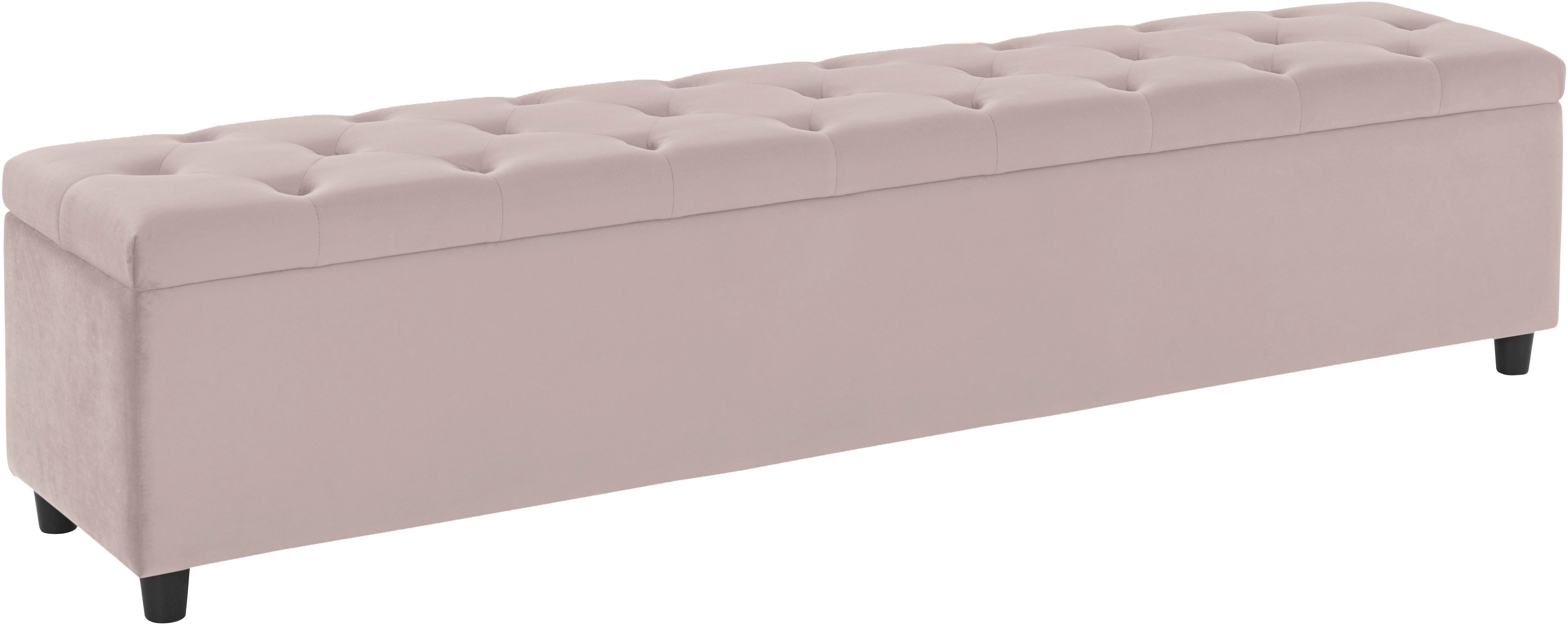 Bettbank HOME AFFAIRE "Relaxy", beige (beige, grau), B:180cm H:41,5cm T:40cm, Massivholz, Polyester, Sperrholz, Sitzbänke, Bettbank, gesteppt, mit Staufach