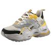 Plateausneaker BUFFALO "TRIPLET HOLLOW", Herren, Gr. 41, gelb (grau, gelb kombiniert), Lederimitat, Nubuklederimitat, Textil, sportlich, Schuhe, Chunky Sneaker, Schnürschuh, Freizeitschuh mit Kontrastdetails