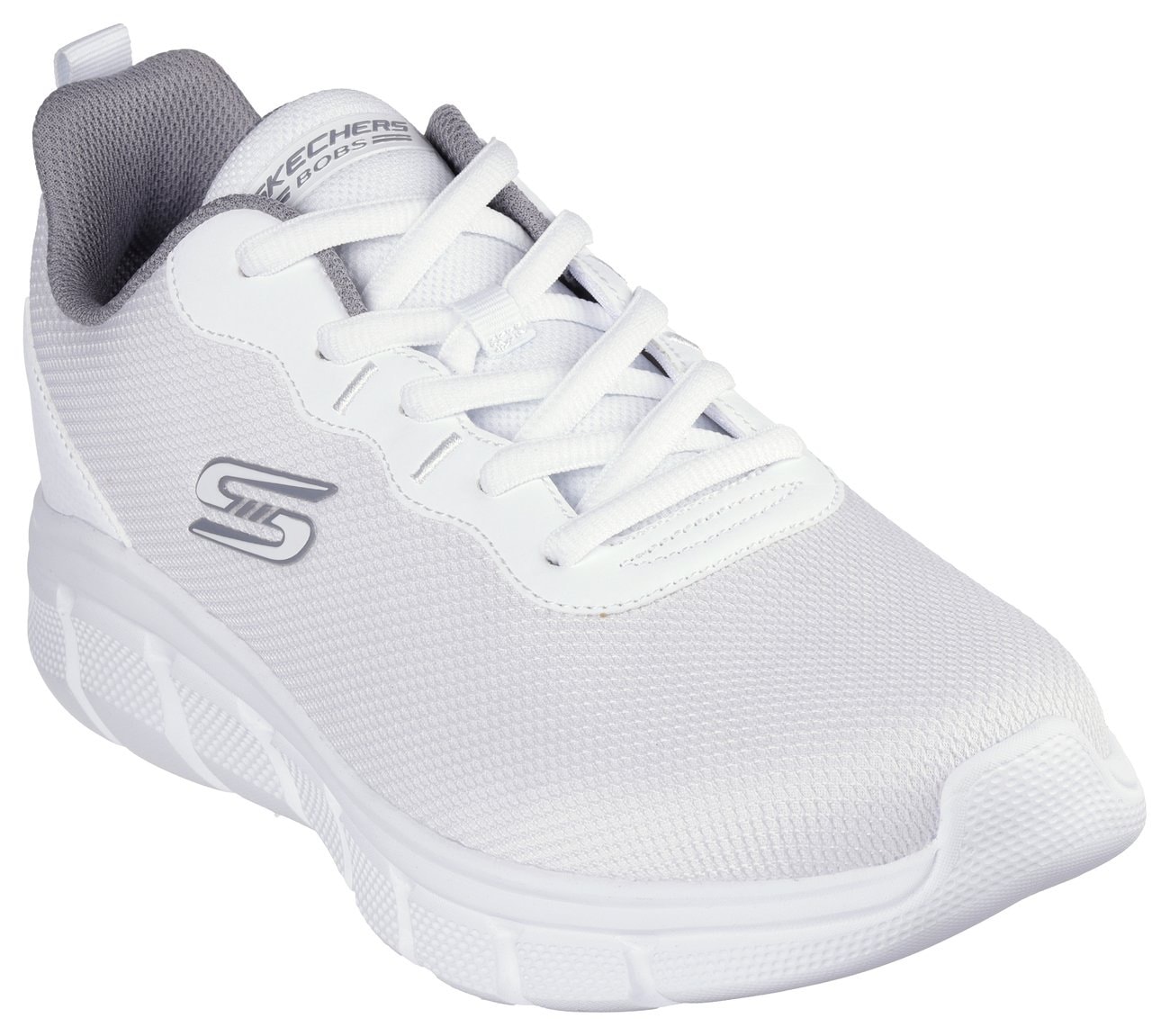 Sneaker SKECHERS "Bobs Sport™ B Flex – Chill Edge", Herren, Gr. 45, weiß, Lederimitat, Mesh, Schuhe Sneaker, Chunky Sneaker, Schnürschuhe in veganer Verarbeitung