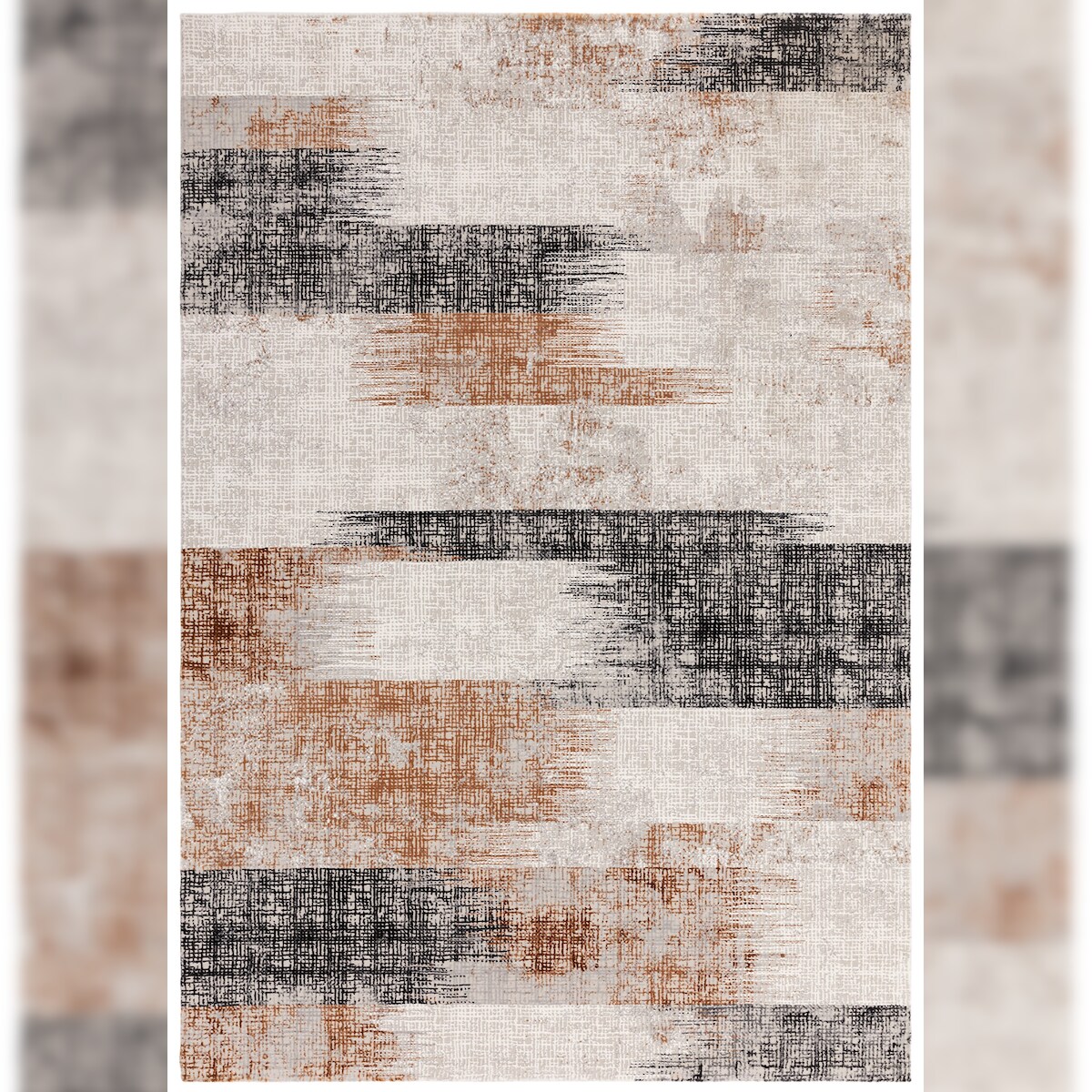 Velours-Teppich | 160x230 cm, 1,1 cm Florhöhe | Terrakotta | Zeitgenössisches Design | Schallabsorbierend | TIBER-Orte Kollektion | Kadima Design Image