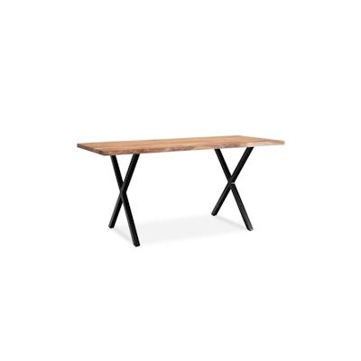 Kadima Design Bürotisch XXL Konferenz | 200x100 Massivholz | Goldbraun-Schwarz | Baumkante Meeting Tisch | Kreta Kollektion Image