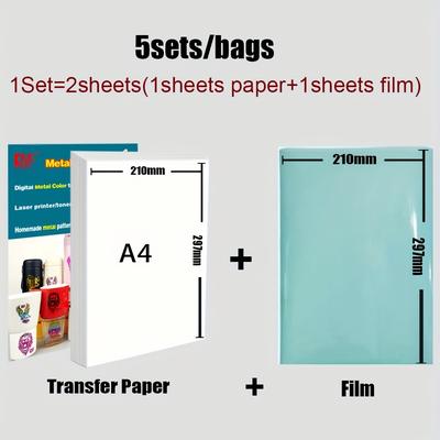 TEMU Kemeng Water-soluble Decal Paper For Laser Printers, Glossy Golden Transfer Paper For Ceramics & Glass, 180gsm Waterslide Decal Paper Sheets Image