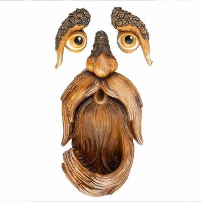 Ahlsen - Große Baumgesichter-Dekoration, Statuen, alter Mann, Baumgesicht, Hugger, Eimer, Image