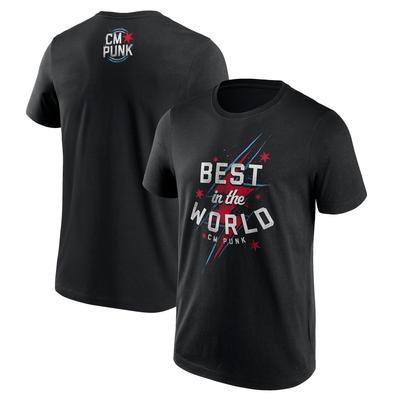 WWE CM Punk Best In The World Lightning T-Shirt - Schwarz - Herren