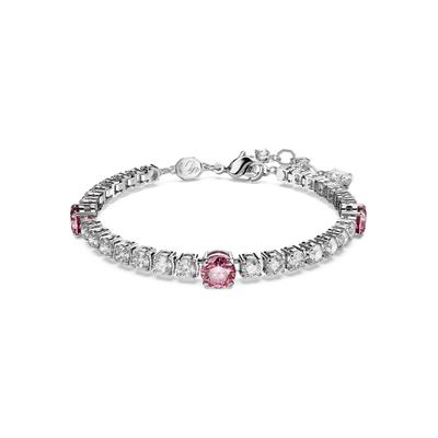 Armband SWAROVSKI "MATRIX, 5666421" Gr. M, rosa (metallfarben, kristallweiß, rosa, kristallweiß, rosa), Armbänder, Damen