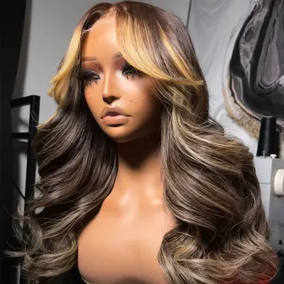 Highlight Wig Human Hair P427 Honey Blonde 13x4 Lace Front Human Hair Wigs Body Wave Lace Frontal Wig For Black Women Wigs