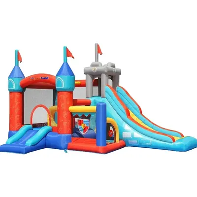 Bounceland Medieval Bounce Castle Bounce House with Slide & Ball Pit, Basketball Hoop and Ball Toss