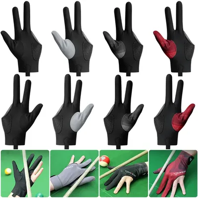 Full-Finger Billiards Gloves Non-Slip Cue Shooters Gloves Left/Right Hand Universal Billiard Sports