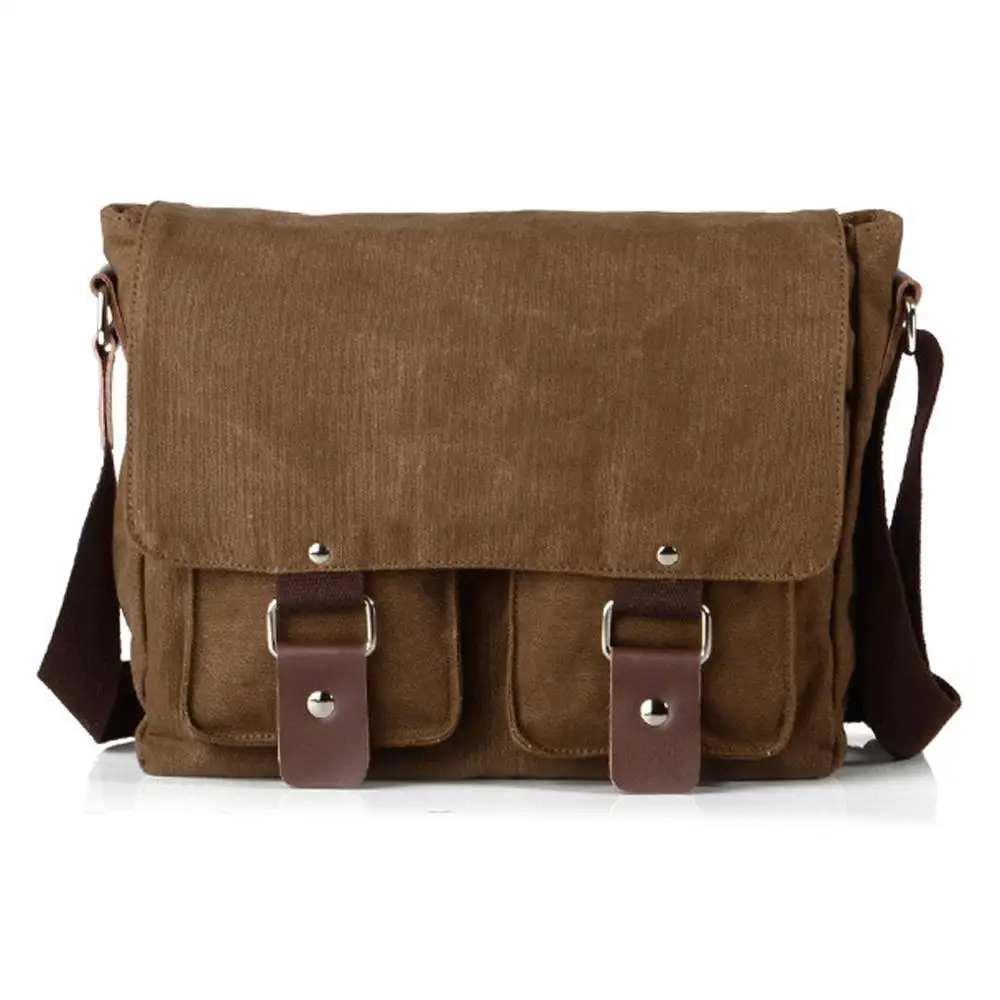 Borsa a tracolla in tela di cotone spesso vintage alla moda Borsa a tracolla da uomo in tela Borsa a tracolla da donna piccola borsa a tracolla casual per il tempo libero