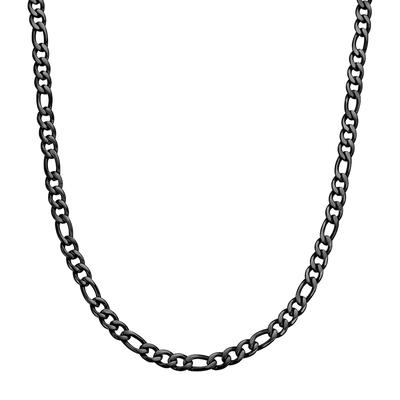 True Rebels Halskette aus Edelstahl in Schwarz 55 cm Herren Image