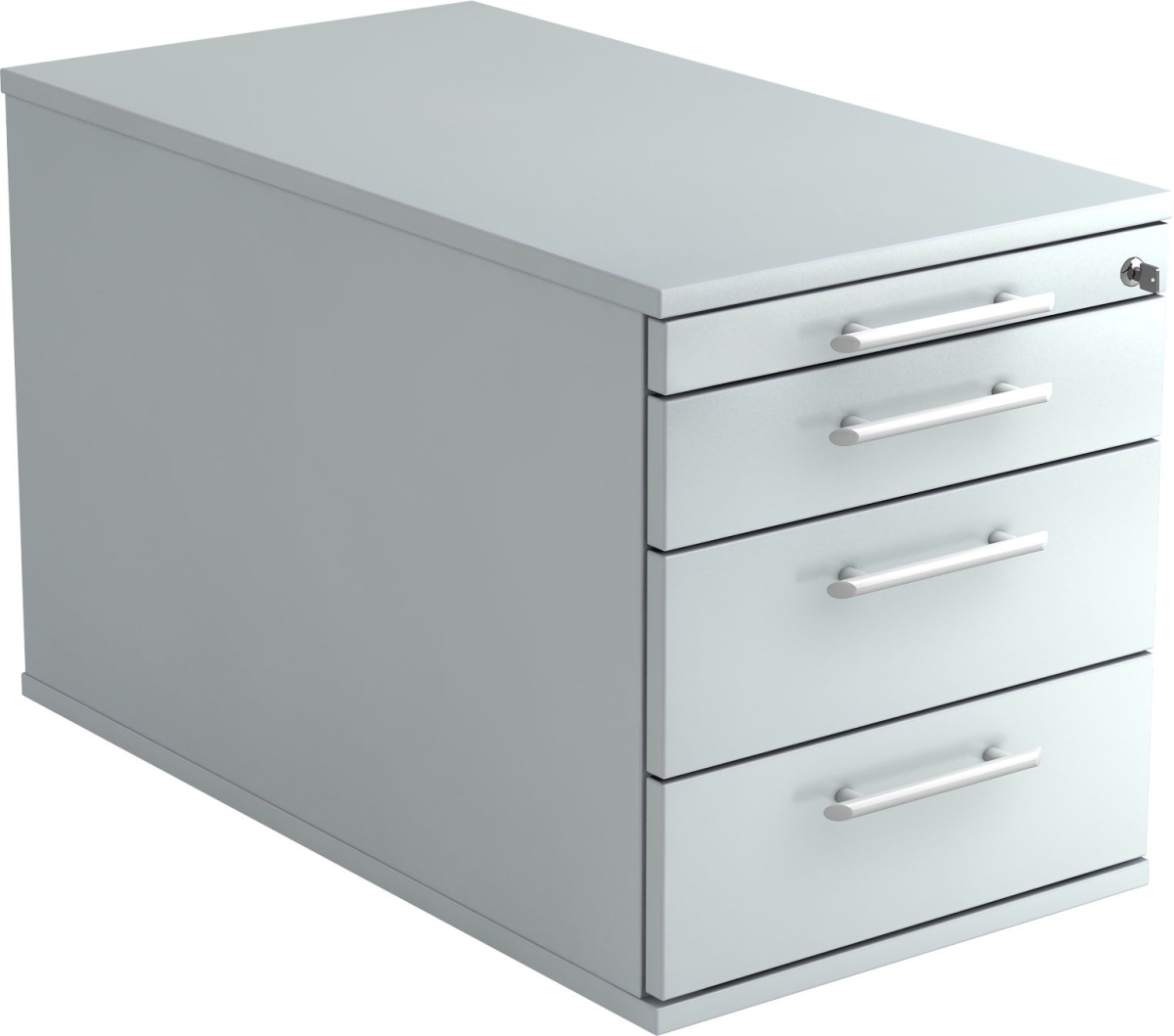 Hammerbacher Rollcontainer 80cm 3 Schub Schloss Relinggriff Grau Image