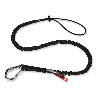 ergodyne Squids 3100 Lanyard w/Aluminum Carabiner + Cinch-Loop, 10 lb Max Work Capacity, 42" to 54", Black, Ships in 1-3 Business Days (EGO19012) Each