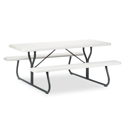 Iceberg IndestrucTable Classic Picnic Table, Rectangular, 72" x 30" x 29", Platinum/Gray (ICE65923) Each Outdoor Dining & Patio Tables