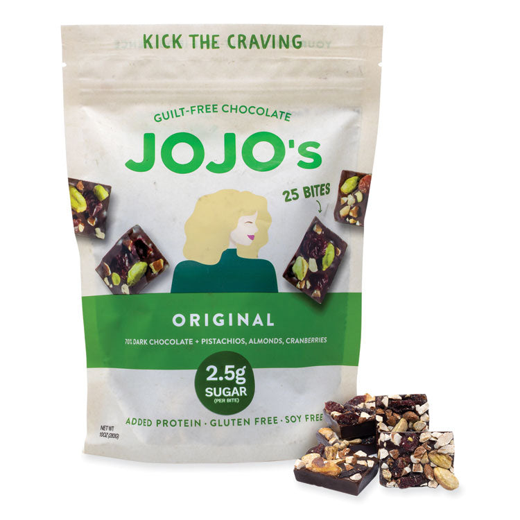 JOJO's Chocolate Original Dark Chocolate Bites, 10 oz Bag, Ships in 1-3 Business Days (GRR22002039) Each Candy, Gum & Mints