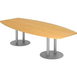 Hammerbacher Konferenztisch T-Serie 280x130/85cm Säulenfuß buche/silber Image