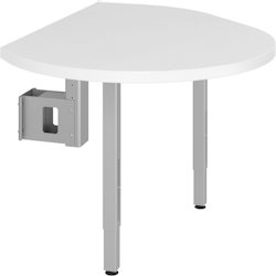 Hammerbacher Anbautisch mit Fuß 91,5x121cm Weiß/Silber Image