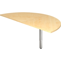 Hammerbacher Anbautisch 160x80cm 2xViertelkreis/Fuß eckig Ahorn/Silber Image