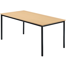 Hammerbacher Besprechungstisch 1600x800mm Buche Fuß Vierkantrohr schwarz Image
