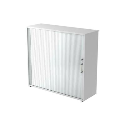 Hammerbacher Rollladenschrank 3OH BxTxH 120x40x110cm Griff CE Weiß/Silber Image