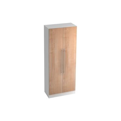 Hammerbacher Garderobenschrank Solid 5OH BxTxH 80x42x200,4cm Griff RE Weiß/Nussbaum Image