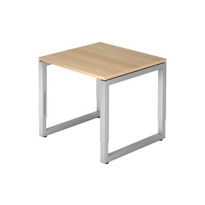 Hammerbacher Schreibtisch O-Fuß eckig 80x80cm Eiche/Silber Image