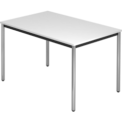 Hammerbacher Besprechungstisch Rundfuß 120x80 Weiß/Chrom Image