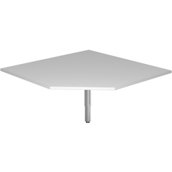 Hammerbacher Verkettungsplatte trapezform 120x120cm mit Fuß eckig Grau/Silber Image