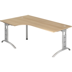 Hammerbacher Schreibtisch 200x120cm höhenverstellbar bis 85cm 90 Grad Eiche Image