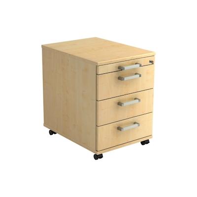 Hammerbacher Rollcontainer 58cm 3 Schübe Schloss Chromgriff Ahorn Image