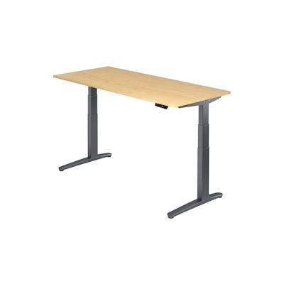 Hammerbacher Sitz-Steh-Schreibtisch elektrisch 180x80cm Ahorn/Graphit