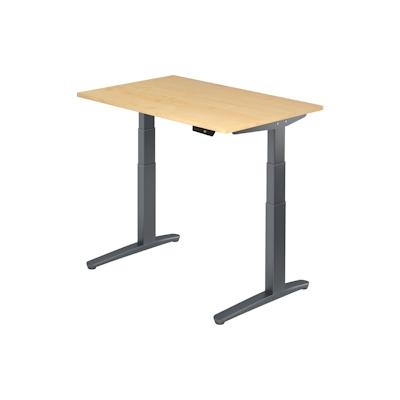 Hammerbacher Sitz-Steh-Schreibtisch elektrisch 120x80cm Ahorn/Graphit