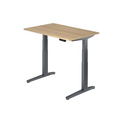 Hammerbacher Sitz-Steh-Schreibtisch elektrisch 120x80cm Eiche/Graphit Image
