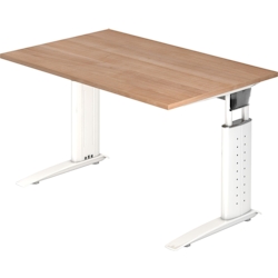 Hammerbacher Schreibtisch C-Fuß 120x80cm Nussbaum/Weiß Image