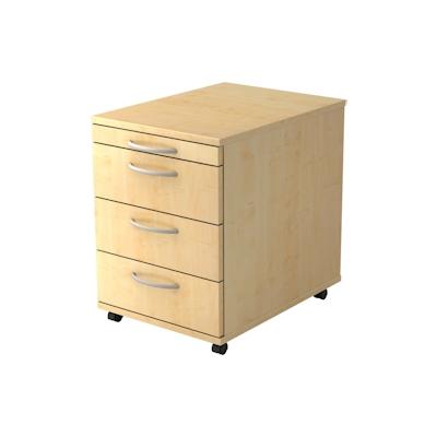 Hammerbacher Rollcontainer 58cm 3 Schübe Bogengriff Ahorn Image