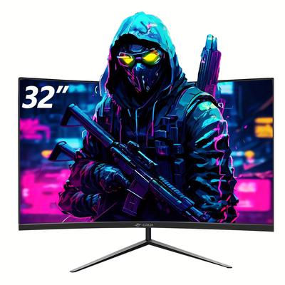 TEMU 32 Inch Crua Gaming Monitor Curved 1k 1080p 180hz 1500r Va Panel Displayport Srgb 1ms, Vesa Image