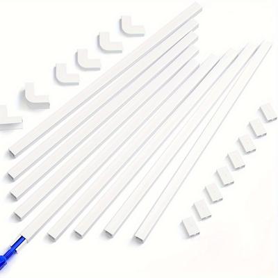"TEMU 142in White Cord Hider - Wall-mounted Cable Cover, Paintable Wire Management , 9xl15.7" With 0.59" Width & 0.4" Height" Image
