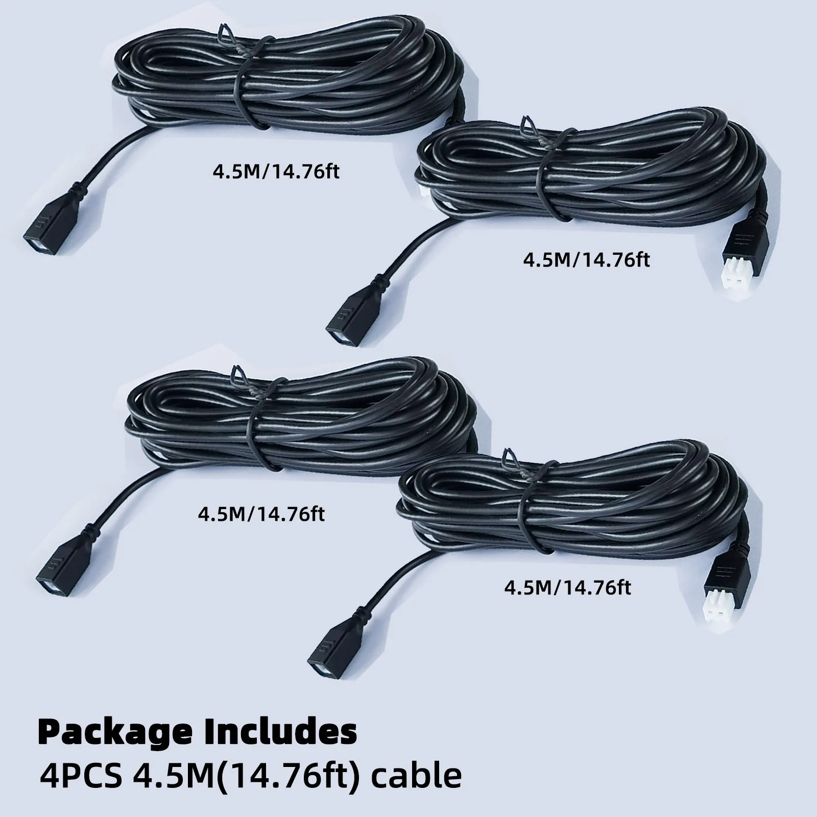 4 Stück Parksensoren-Verlängerungskabel, 2-poliges Parktronic-Kabel für Auto-Rückfahr-Parksensor, Backup-Radar, wasserdichte Verlängerung Image