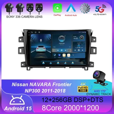 Android 15 Carplay Auto Car Radio For Nissan NAVARA Frontier NP300 2011-2018 Stereo Multimedia Video Player GPS 360 Camera Audio