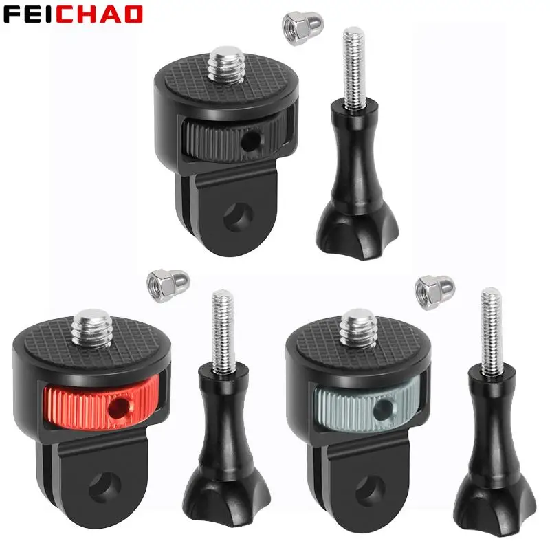 Universal 1/4 Schraube Konverter Halterung Mini Stativ Adapter 360 Schwenk w M5 Rändelschraube für Gopro Insta360 X4 X3 DJI Action Kamera Image